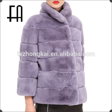 Factory direct wholesale fashion new design rex rabbit sheared fur jacket