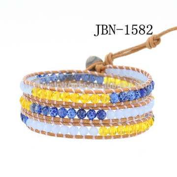 3 layer LUU Bracelet Braided agate Bead Bracelet