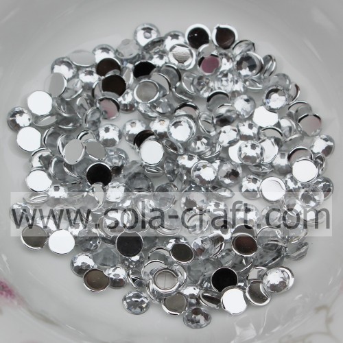 Venta al por mayor de 2/3/4/5/6 MM de perlas de diamante semirredondas de acrílico