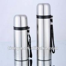 2015 hot sale stainless steel vacuum water flask with carry strap 350ml, 500ml