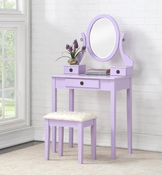 Modern Simple Wood Makeup Vanity Table with Stool
