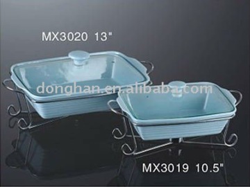 10.5 inch ceramic hotel soup tureen with cover set