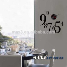 2017 Popular creative black color wall sticker clock time world clock for home