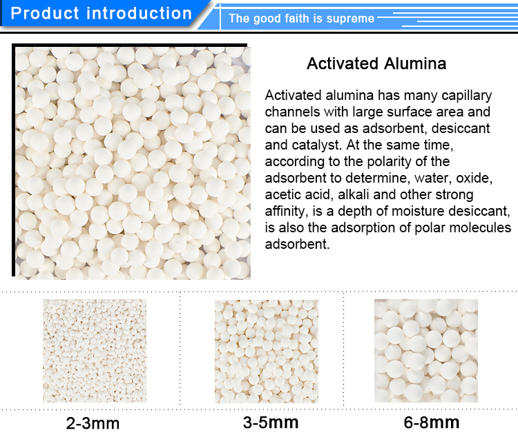 3-5mm activated alumina adsorbent and desiccant KA403 activated alumina for h2o2 preparation