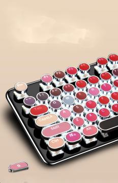 Retro Red Colorful Wireless Keyboard Mouse and Combos