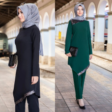 Wholesale Muslim Women's Clothing: Two-Piece Sets, Irregular Hem Dresses, Islamic Tunics, and Pants