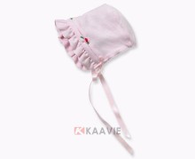 infant toddler stretch beanie fancy ribbon ties baby bonnet
