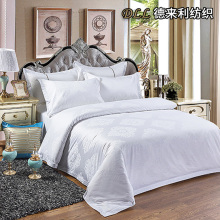 Hotel Grade White Floral Jacquard Bed Linen Set