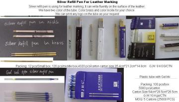 Silver Refill Pen For Leather Marking