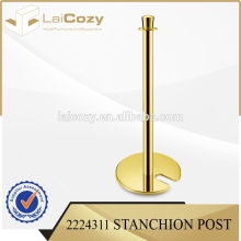 High quality golden finish queue stanchions post/crowd control line post/rope stanchions