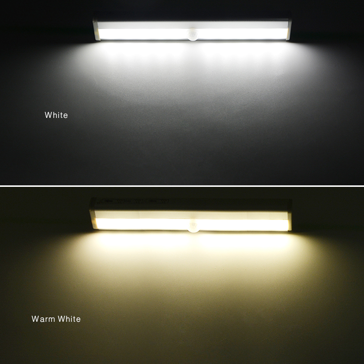 Portable 10 LED Night Light with PIR Sensor Switch Motion-Activated LED Cabinet Light for Corridor Closet