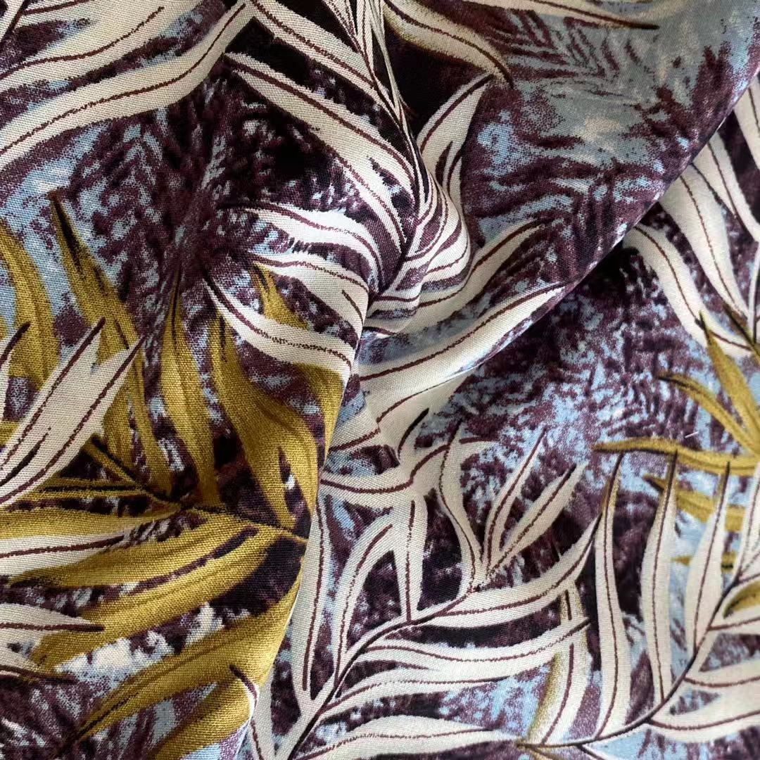 ISP Textile 45s soft challis rayon fabric plain fabric rayon floral printed tecido viscose material viscose 100% rayon fabric