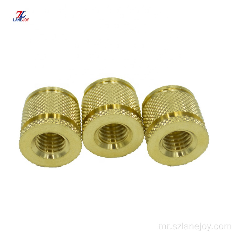 M2 M6 M10 ब्रास knurled थ्रेडेड घाला नट