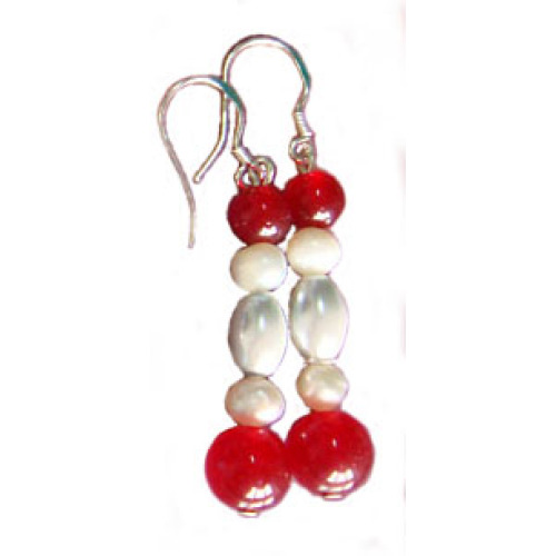 Pearl Colour Hematite Earring With 925 Silver Hook