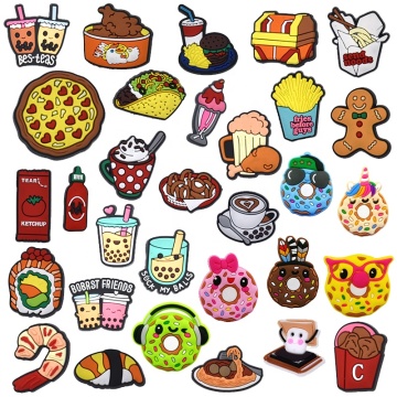 Wholesale Soft PVC Cartoon Shoe Accessories & Bag Decorations in Latest Food Style