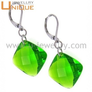 single stone earring designs, green stone earring