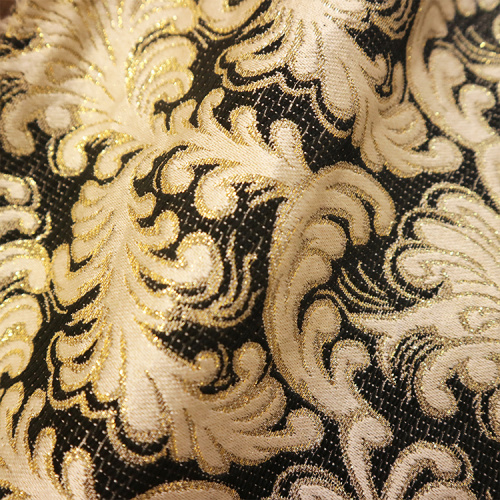 Wholesale Gold Ink Flower Jacquard Curtain Fabric