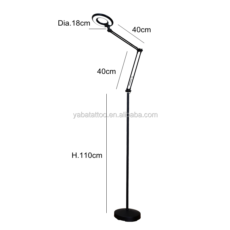 8 Magnifier LED floor Lamp Light with Floor Standing Adjustable Swivel Arm For Manicure SPA Tattoo Dental Beauty Salon