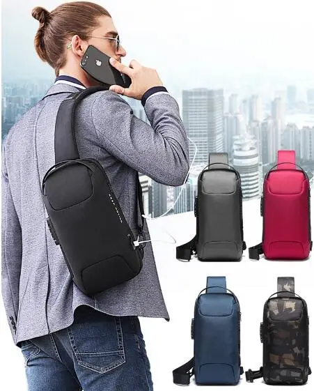 2020 New Design Unisex Wholesale Anti Theft Custom Men Trendy Waterproof Crossbody Chest Shoulder Sling Bag for Men