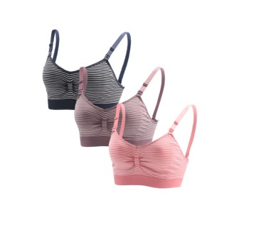 Wholesale Pregnant Women Striped Push-Up Bra - Free Samples, Seamless, Adjustable, Feeding Bra