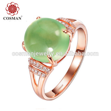 Fashion jewelry Imitation jade jewelry Prehnite ring