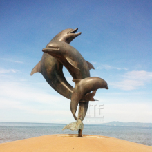 Outdoor Garden Ornament bronze dolphin sculpture for garden decoration