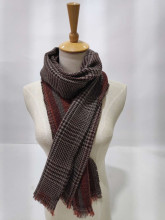 Woven Woolen Fashion Check Mercerized Wool Scarf
