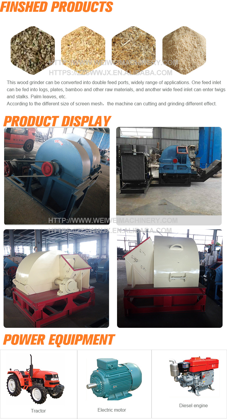 Weiwei Raise snail wood sawdust high efficiency wood crusher machine making sawdust