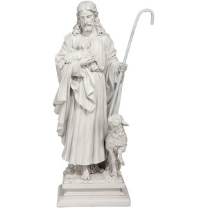 예수는 선한 목자 종교 정원 동상입니다