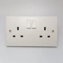 Wall Light Switch Socket 2 Gang 13A