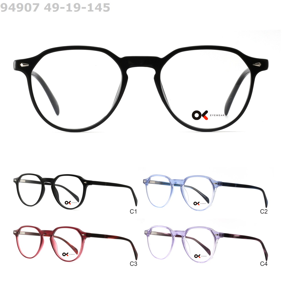 round acetate optical glasses frame 