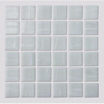 Milky White Square Glass Mosaic Tiles For Bathroom