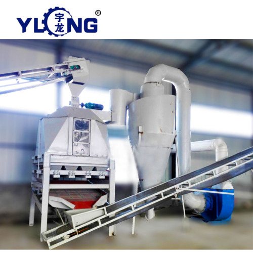 Vertical ring die sawdust powder pellet production line