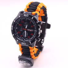 Flint Compass Gear Watch Paracord Survival Watch