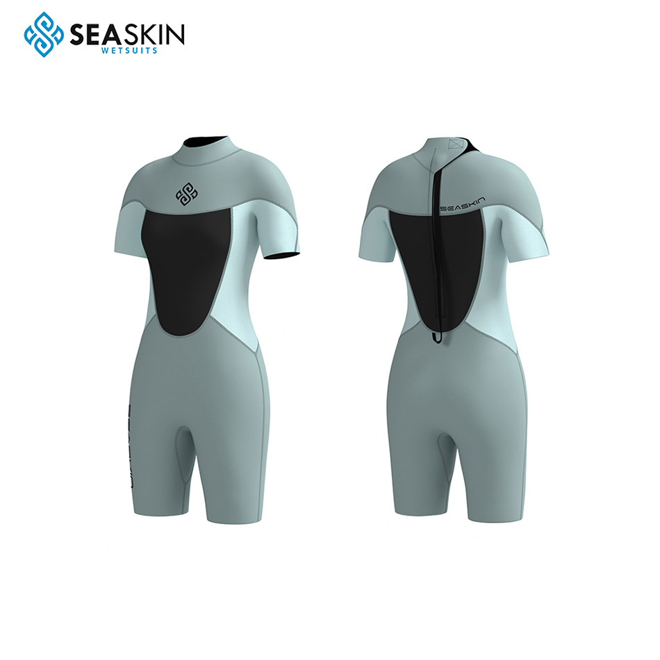 Seaskin 3mm Neoprene Eco-Friendly Shorty Wetsuit untuk Wanita