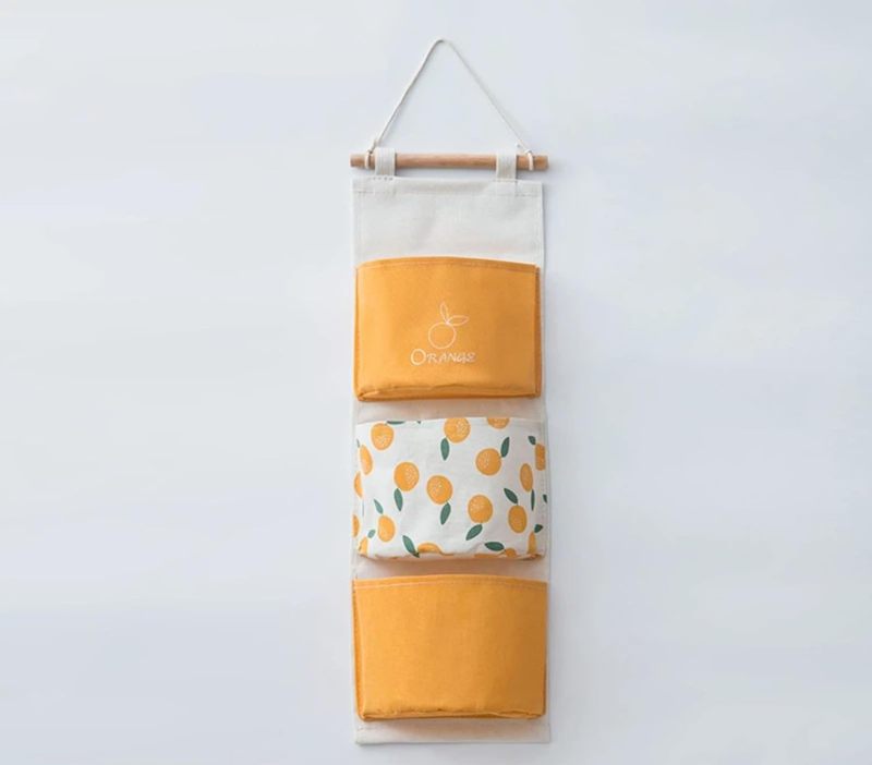 No-Drill Wall Hanging Pouch Fabric Storage Organizer