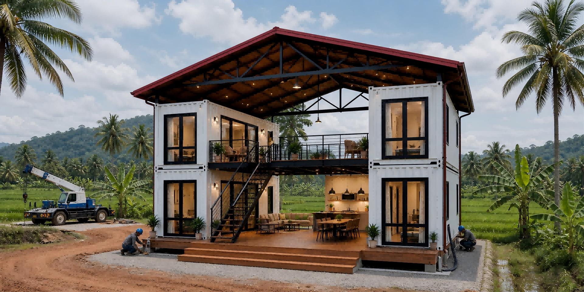 сборный контейнер-отпуск-вилла-Таиланд-установка-1920x960 prefab-container-vacation-villa-thailand-installation-1920x960