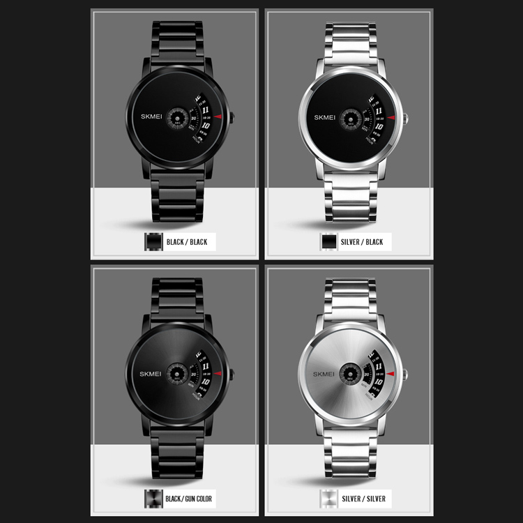 skmei men laisure business black watch custom logo