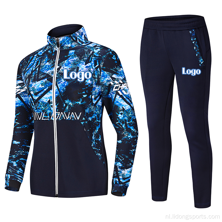 Mode aangepaste print logo Men Sport Polyester tracksuit