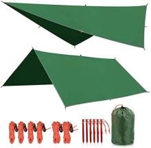 10ft Green Tarp Tent for Camping Backpacking Hiking