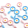 Newest Cute Blue Pink Fried Egg Pot 100pcs Mini Jewelry Bead Cute for Keychain Necklace Phone Case Pendant