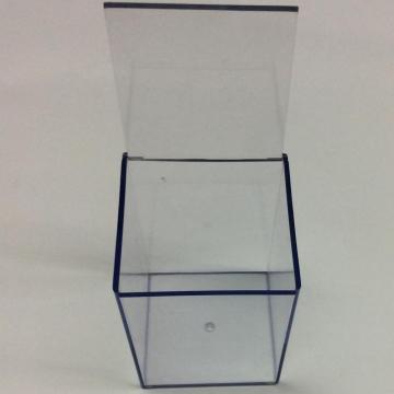 Boîte de rangement transparente carrée en plastique simple