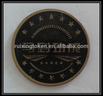 Custom antiqued token coins, metal token coins, game token coins