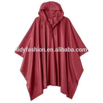 Wine Red Energency PVC Reusable Rain Poncho Raincoat