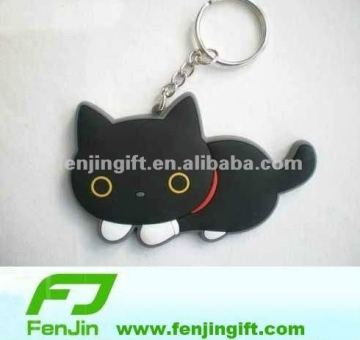 Custom pvc black cat keychain