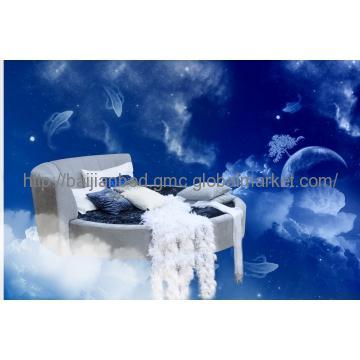 Round Bed, Fabric Round Bed, Bedroom Round Bed