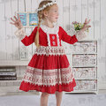 Boutique Fall Girls Red Christmas Dress