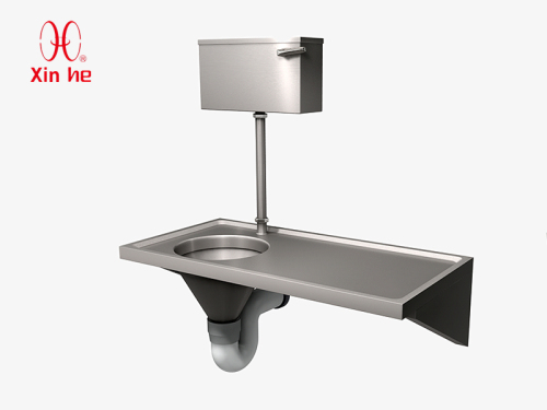 Stainless Steel multifunctional funnel-shaped slop hopper wall hung wash basin combined sluice sink and hopperfor public use