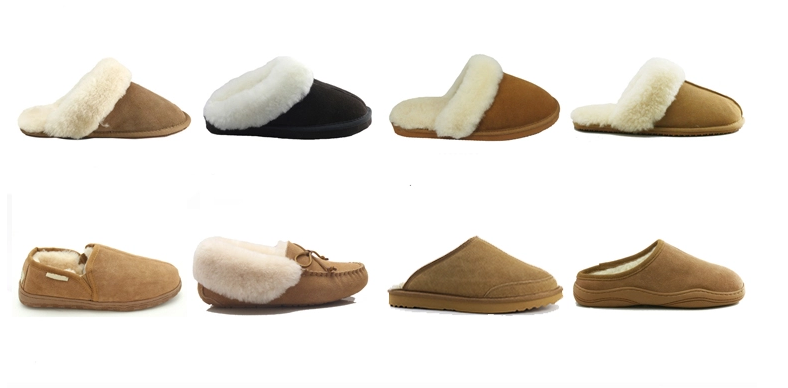 Handmade men's sheepskin slippers