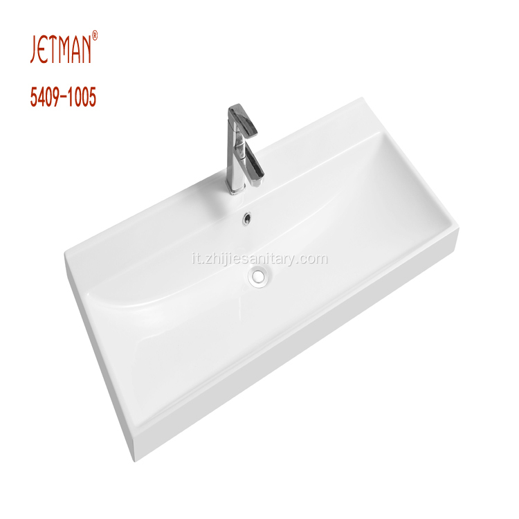 lavabo monopezzo rettangolare in solid surface